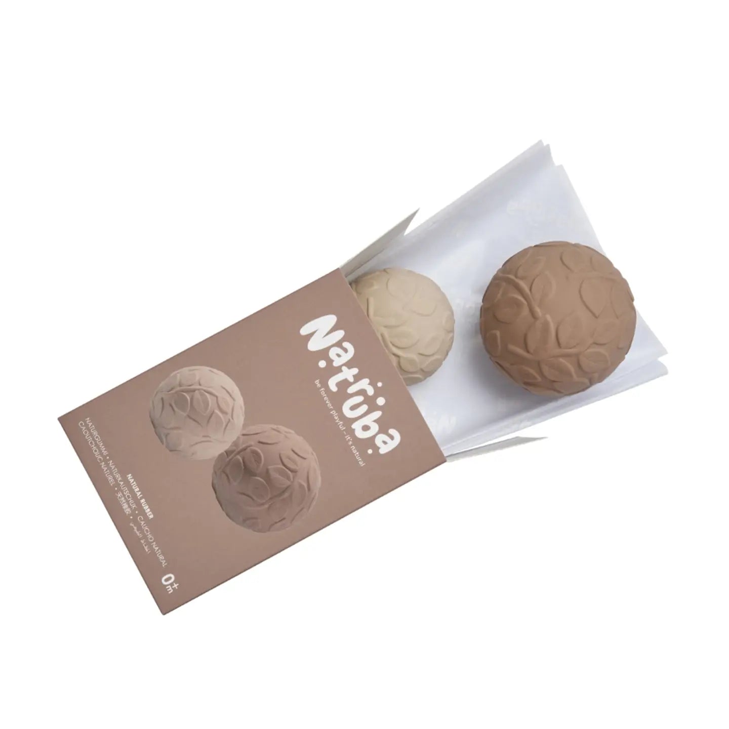 Nibbling Natruba Natural Rubber Sensory Ball Set Leaf - Earth