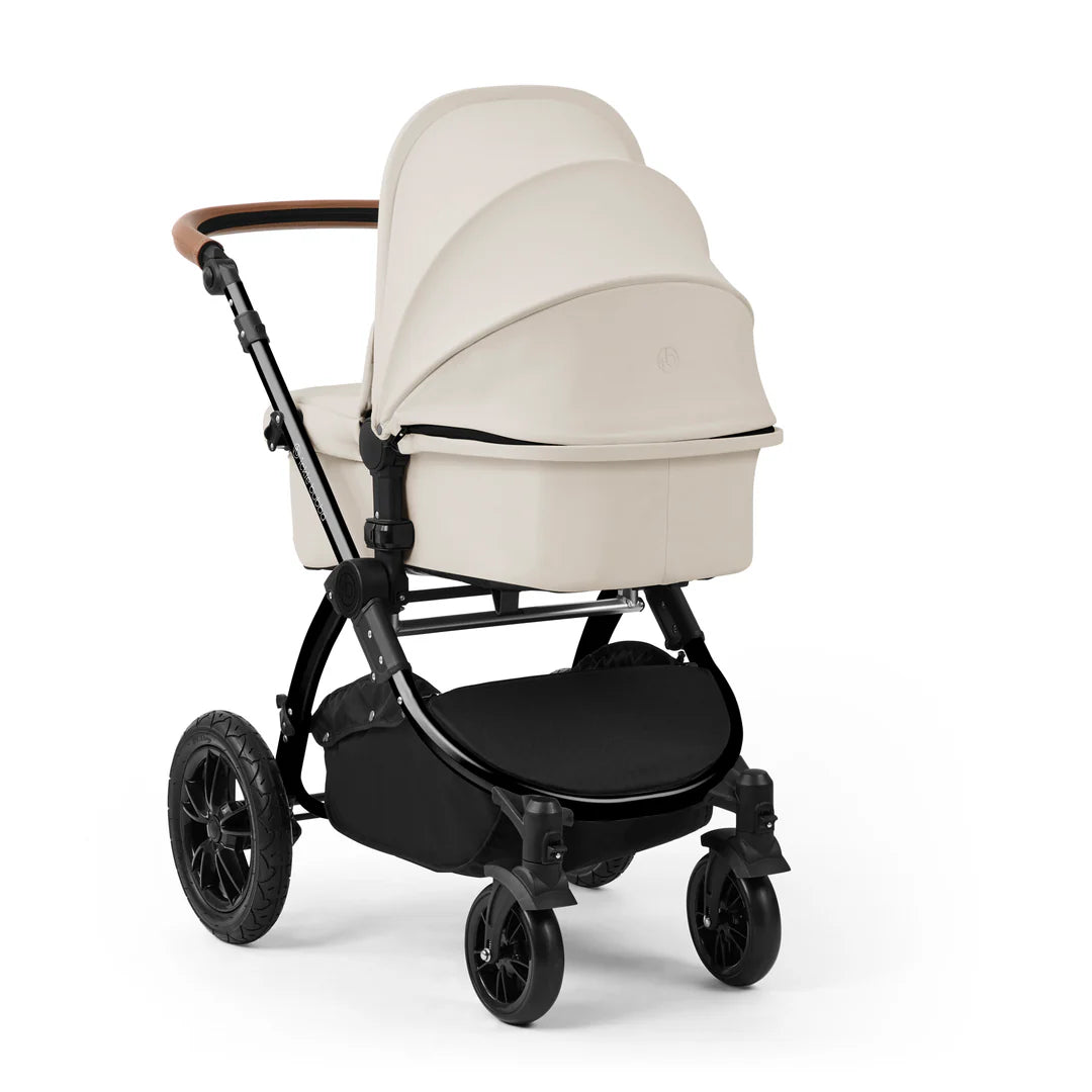 Ickle Bubba Stomp Luxe 12 Piece Travel System with i-Size Nimbus 180° Spin Car Seat & ISOFIX Base Stone on Black