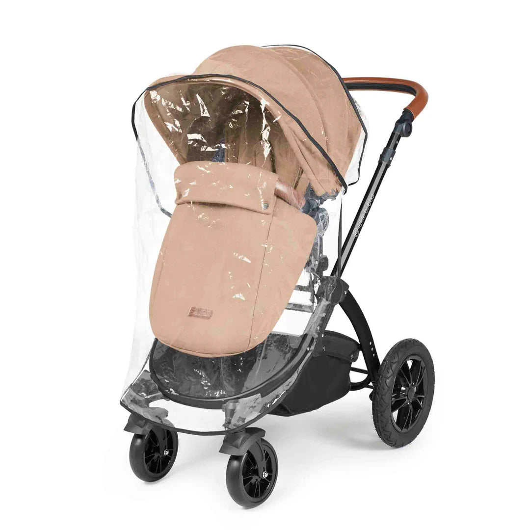 Ickle Bubba Stomp Luxe 12 Piece Travel System with i-Size Nimbus 180° Spin Car Seat & ISOFIX Base Desert on Black