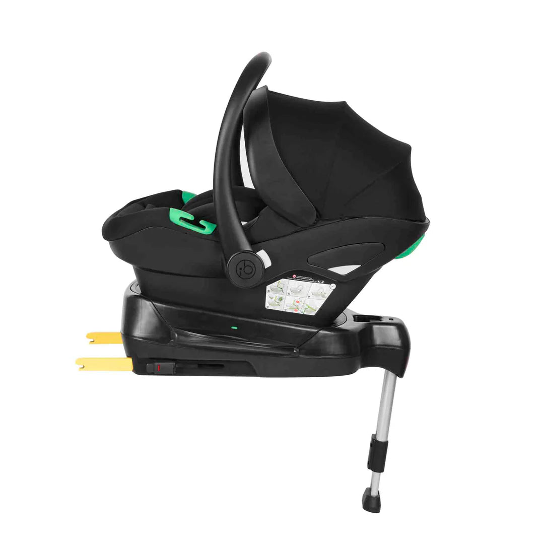 Ickle Bubba Stomp Luxe 12 Piece Travel System with i-Size Nimbus 180° Spin Car Seat & ISOFIX Base Midnight on Black