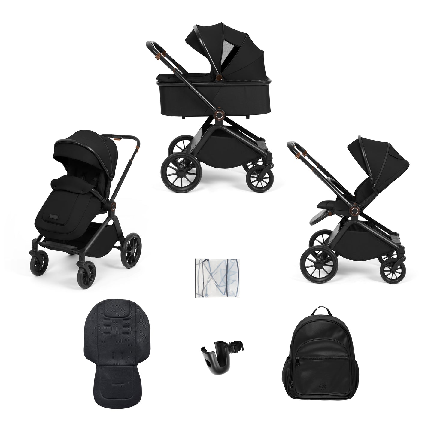 Ickle Bubba Altima 2 in 1 Pushchair & Carrycot Black