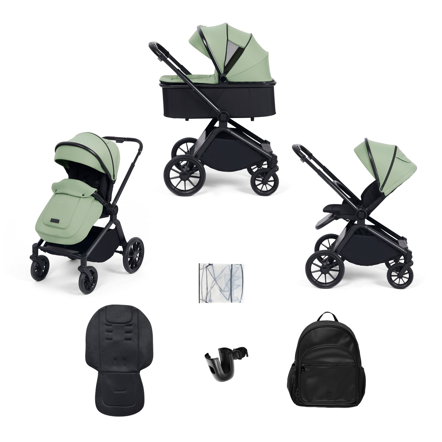 Ickle Bubba Altima 2 in 1 Pushchair & Carrycot Sage Green