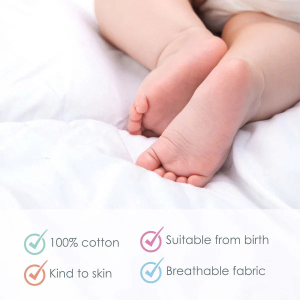 Clair-de-lune 2 Pack Fitted Cotton Cot Sheets - 120 x 60 cm