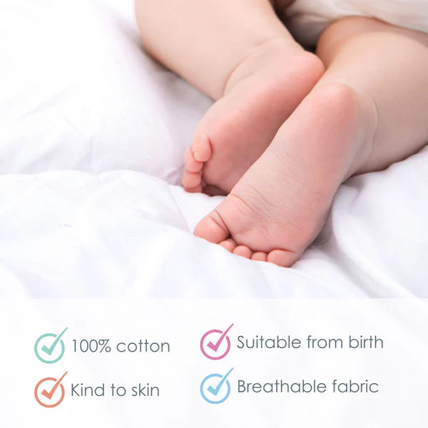Clair-de-lune Stars & Stripes 2 Pack Fitted Cot Bed Sheets - 140 x 70 cm
