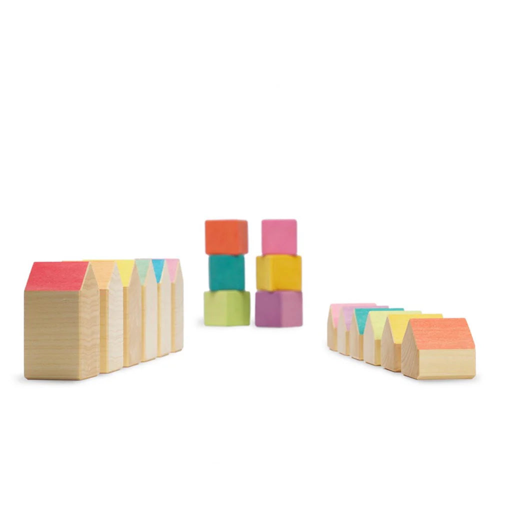 Ocamora Little Houses & Cubes In Rainbow Colours