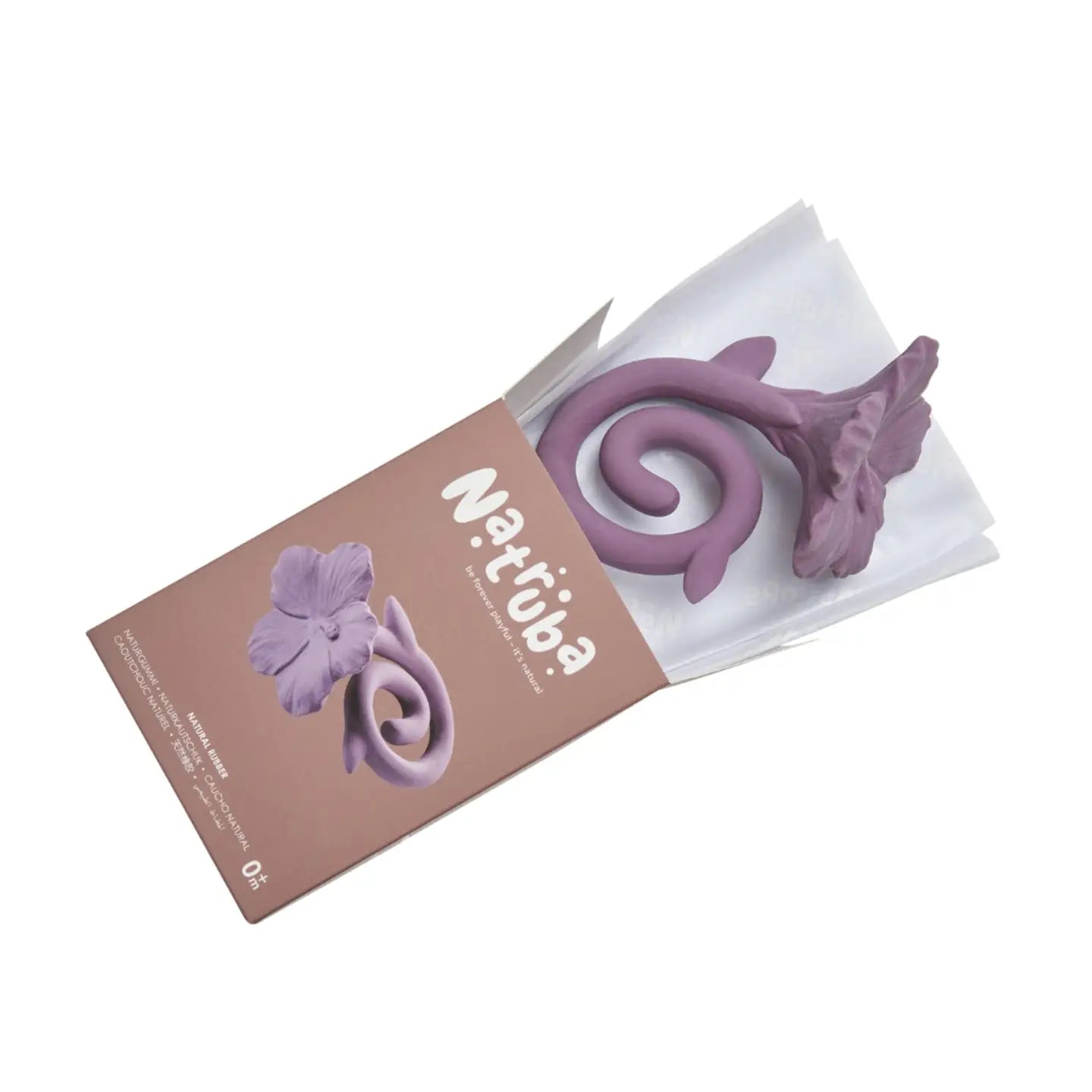 Nibbling Natruba Natural Rubber Teether Hawaii Flower - Purple