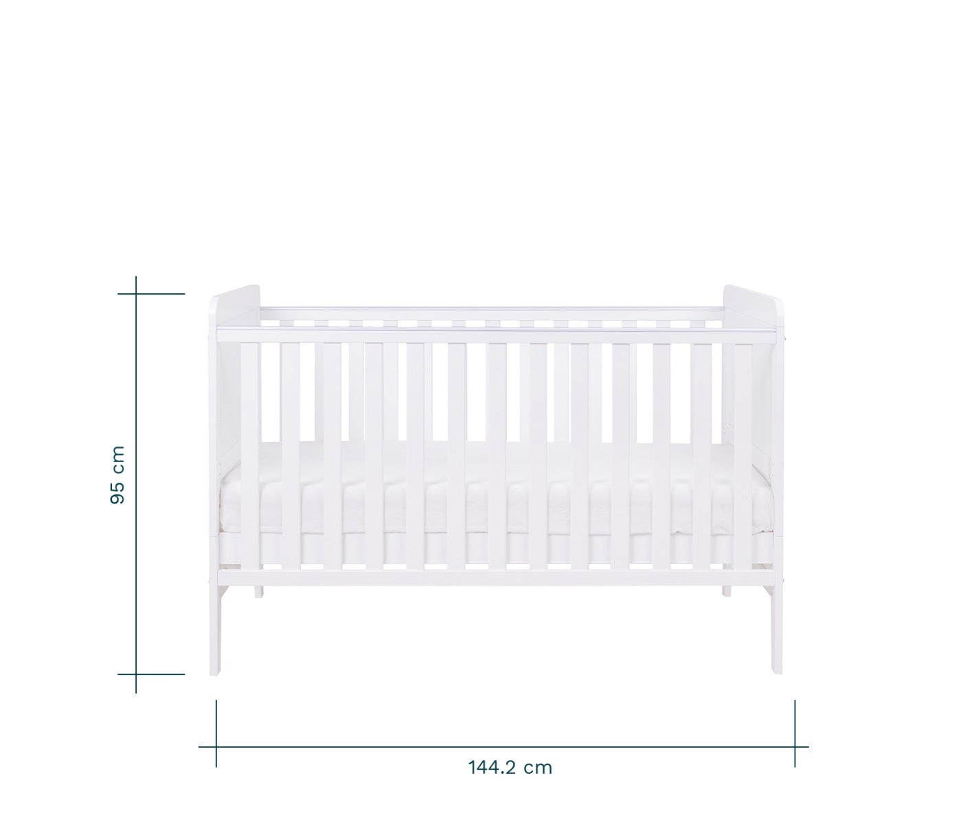 Tutti Bambini Rio Cot Bed with Cot Top Changer & Mattress White