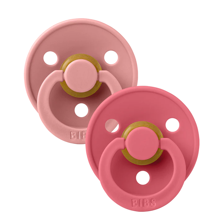 BIBS Colour 2 Pack Baby Dusky Pink/Coral