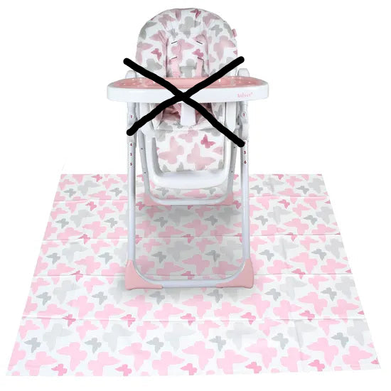 My Babiie Splash Mat For Under Highchairs - Pink Butterflies