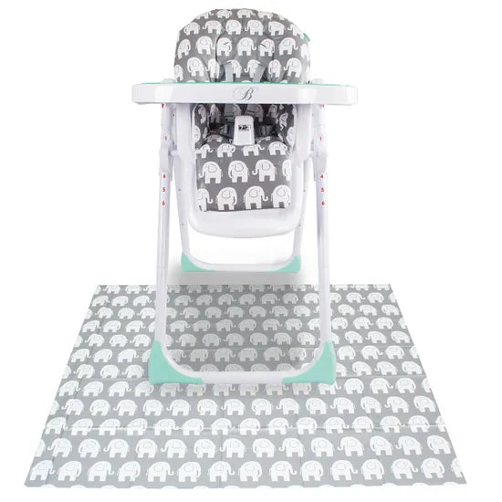 My Babiie Highchair Splash Mat - Grey Elephants