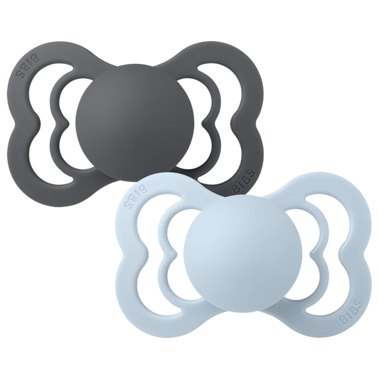 BIBS Supreme 2 PACK - Iron/Baby Blue