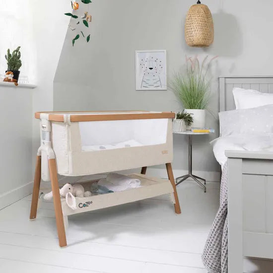 Tutti Bambini CoZee Bedside Crib Scandinavian Walnut and Ecru