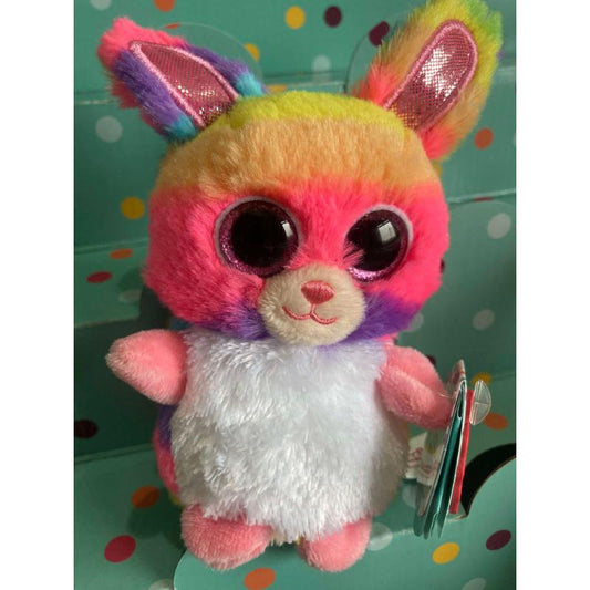 Keel Toys 10cm Mini Motsu Skyla the Rainbow Rabbit Plushie