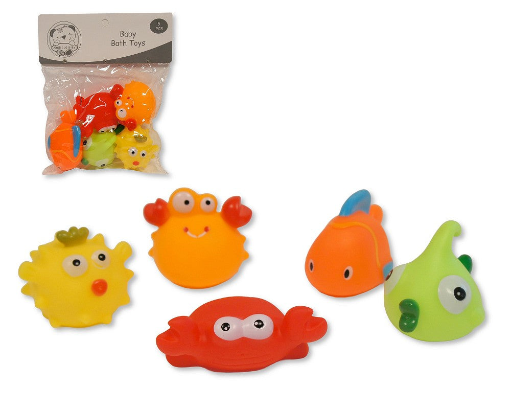 Snuggle Baby Squeaky Baby Bath Toys - 5 Sea Animals