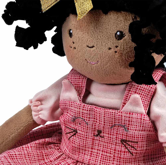 Tikiri Bonikka Madison Black Hair Doll with Printed Dress