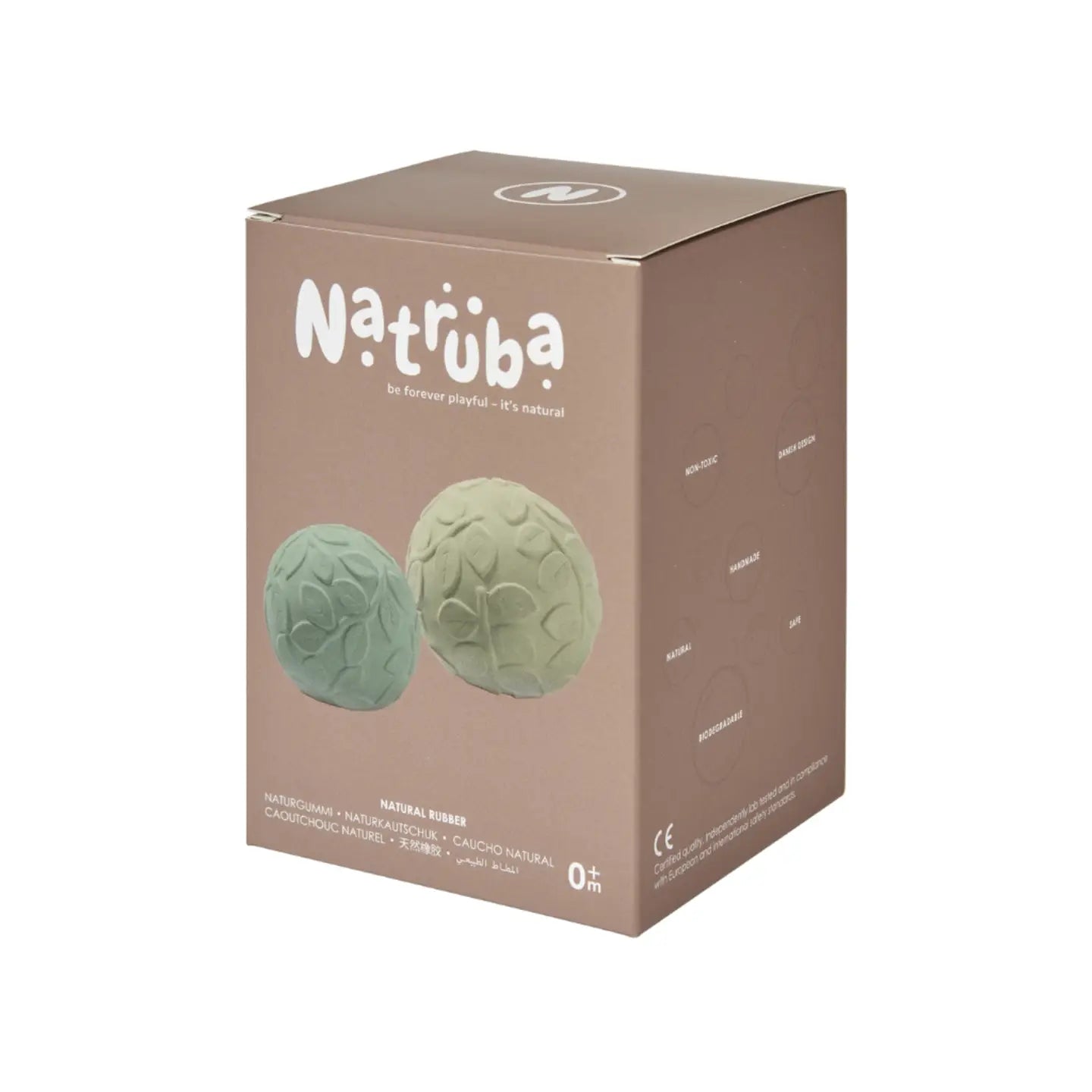 Nibbling Natruba Natural Rubber Sensory Ball Set Leaf - Green