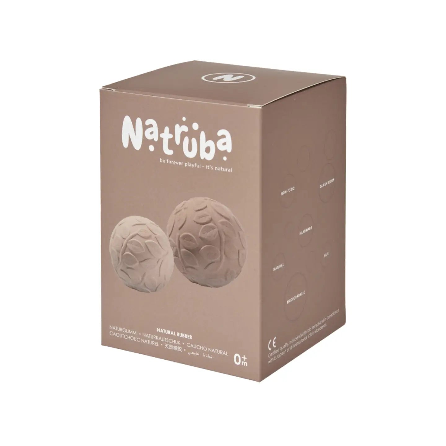 Nibbling Natruba Natural Rubber Sensory Ball Set Leaf - Earth