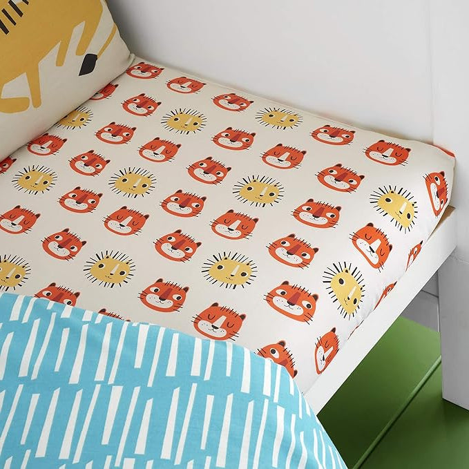 Cosatto Tiger Tropics - 100% Cotton Cot Bed Fitted Sheets Twin Pack