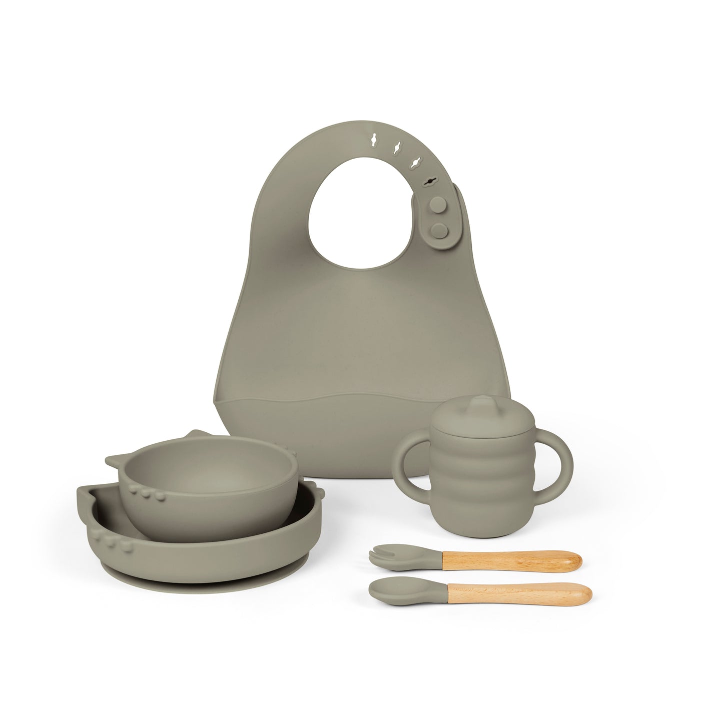 Ickle Bubba 6 Piece Silicone Feeding set Sage Green
