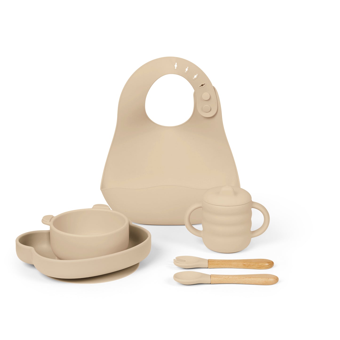 Ickle Bubba 6 Piece Silicone Feeding set Beige