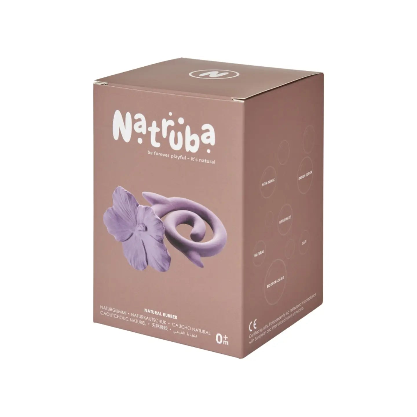 Nibbling Natruba Natural Rubber Teether Hawaii Flower - Purple