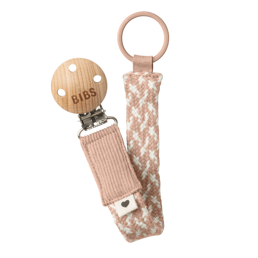 BIBS Pacifier Clip Blush/Ivory