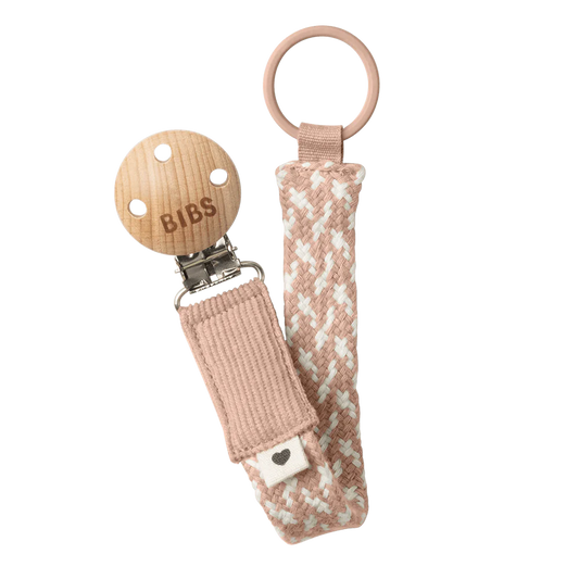 BIBS Pacifier Clip  Blush/Ivory
