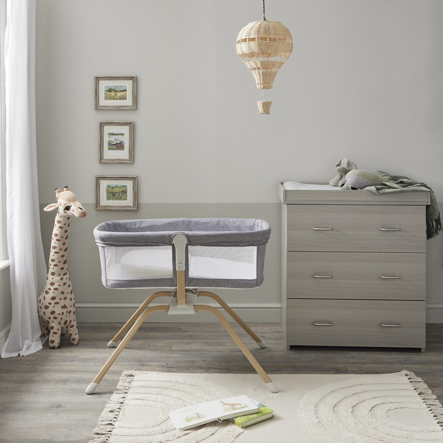 Babymore Air Motion Gliding Crib – Slate