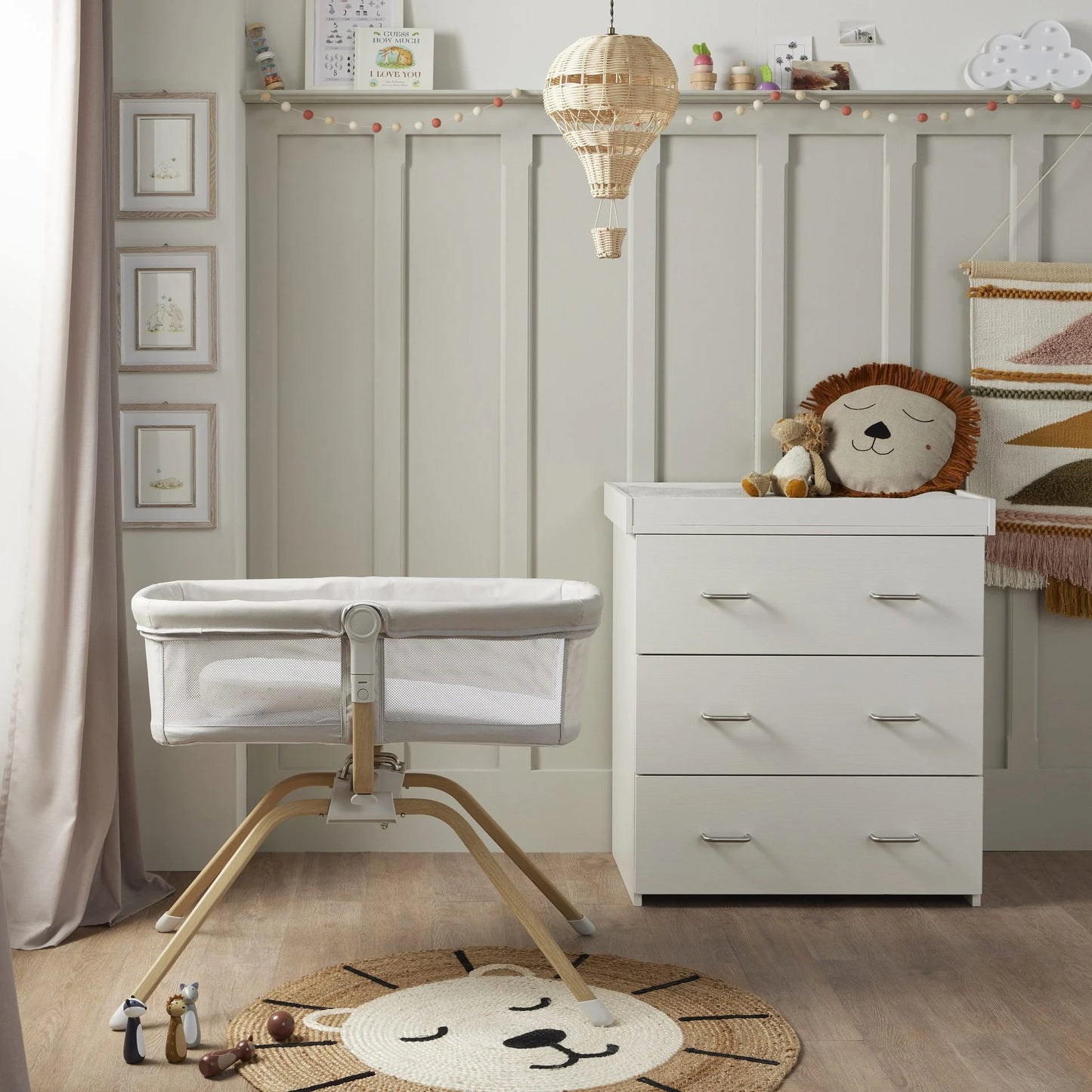 Babymore Air Motion Gliding Crib – Grey