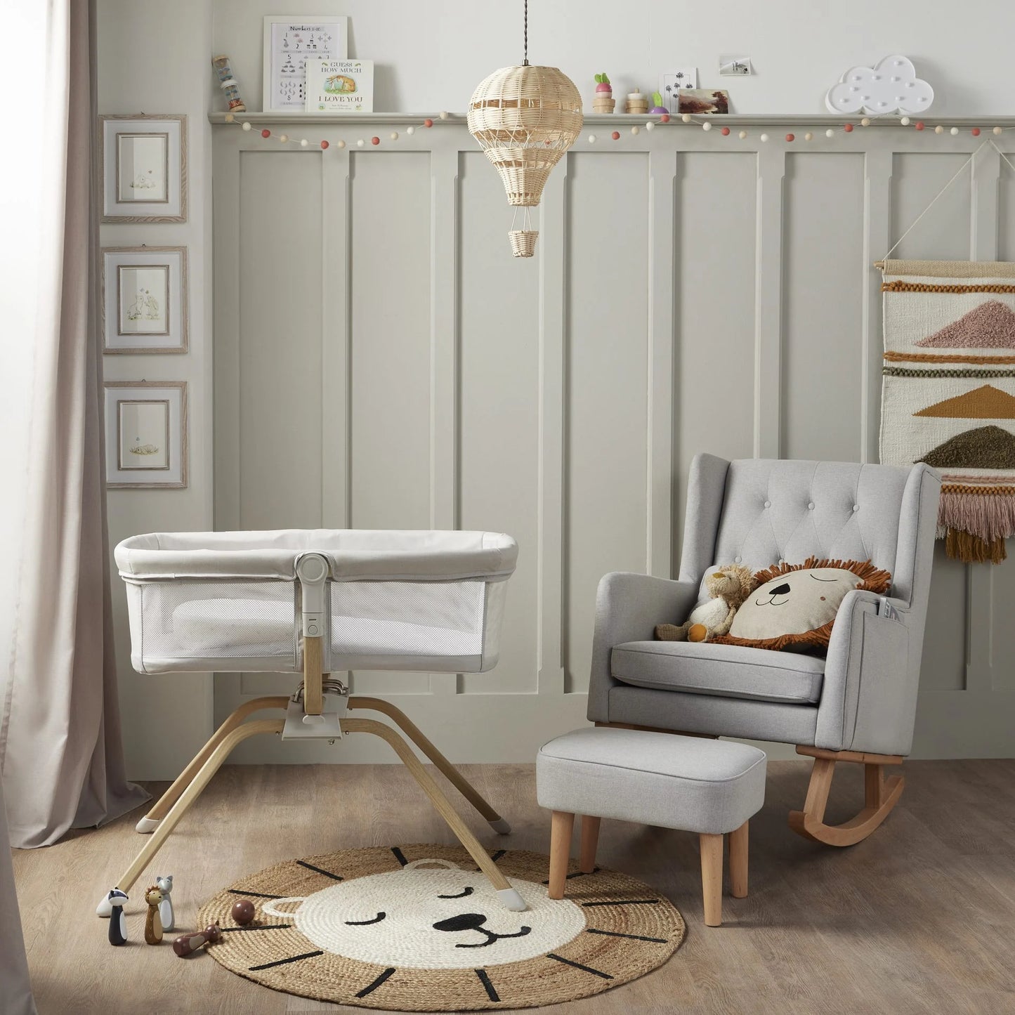 Babymore Air Motion Gliding Crib – Grey