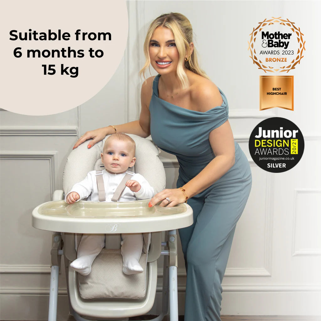 My Babiie MBHC8 Premium Highchair - Oatmeal Herringbone