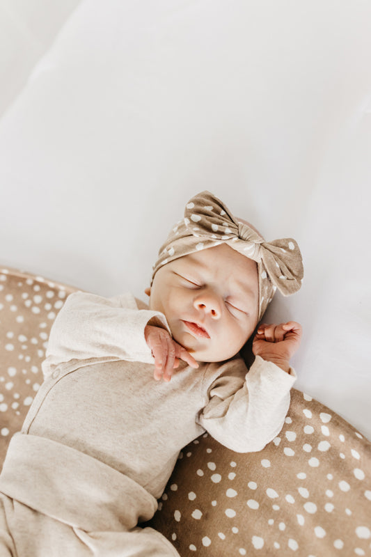 Copper Pearl Knitted Swaddle Blanket Fawn