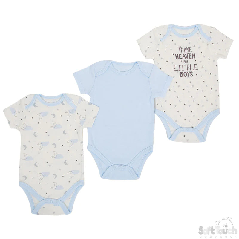 Soft Touch 3 Pack Bodysuits 2 Colours