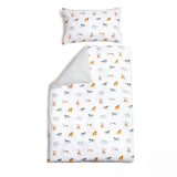 Clair-de-lune Reversible Jungle Dream Cot Bed Duvet Cover and Pillowcase Set