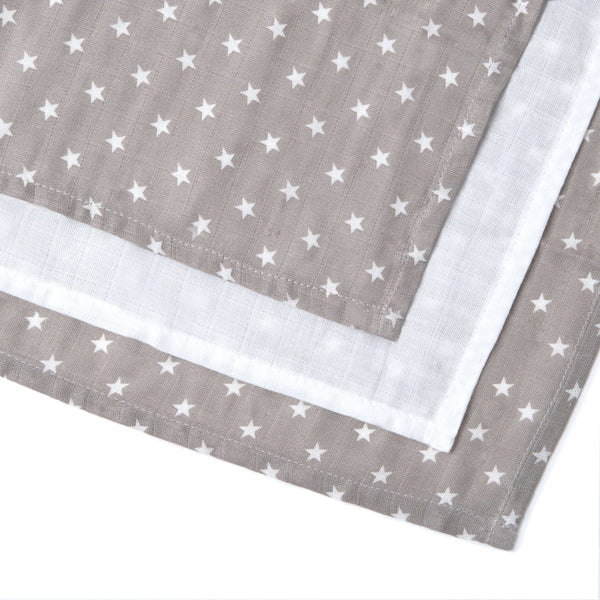 Clair-de-lune 3 Pack Star Muslin Squares – 70 x 70 cm