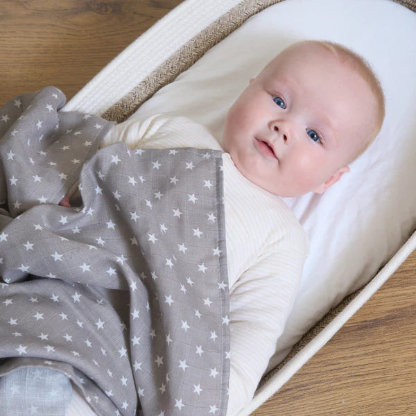 Clair-de-lune 3 Pack Star Muslin Squares – 70 x 70 cm