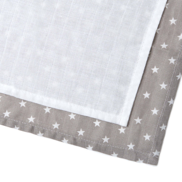Clair-de-lune 2 Pack Star Muslin Swaddles – 115 x 115 cm