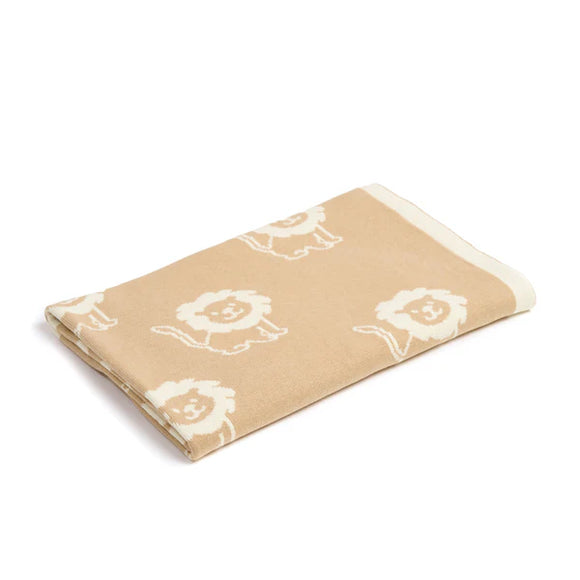 Clair-de-lune Reversible Lion Knitted Blanket