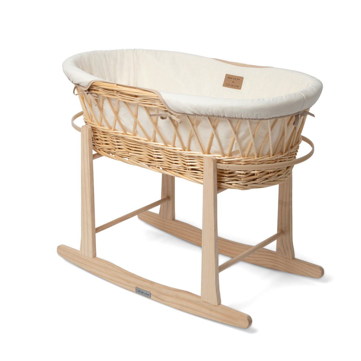 Clair-de-lune Organic Natural Wicker Moses Basket - White