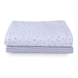 Clair-de-lune Stars & Stripes 2 Pack Fitted Cot Sheets - 120 x 60 cm