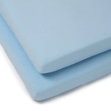 Clair-de-lune 2 Pack Fitted Cotton Cot Bed Sheets - 140 x 70 cm 3 Colours