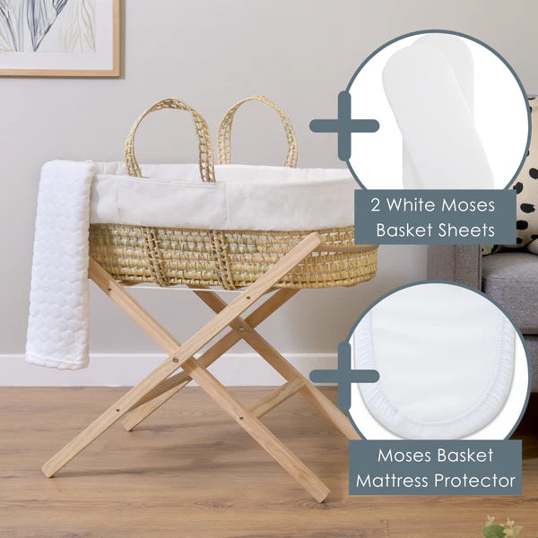 Clair-de-lune Scandi Moses Basket Bundle