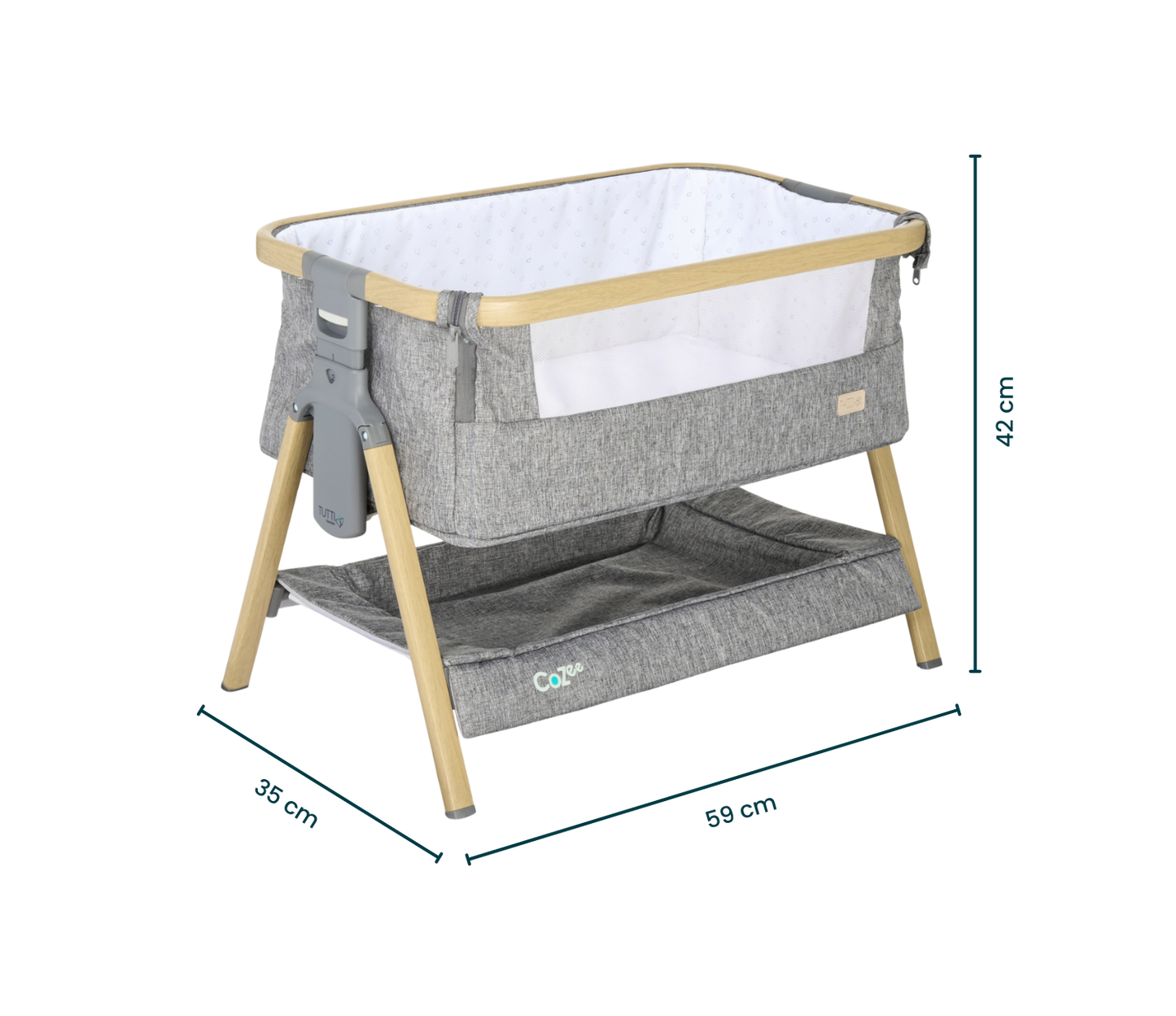 Tutti Bambini CoZee Luxe Mini Me Crib - Oak & Charcoal
