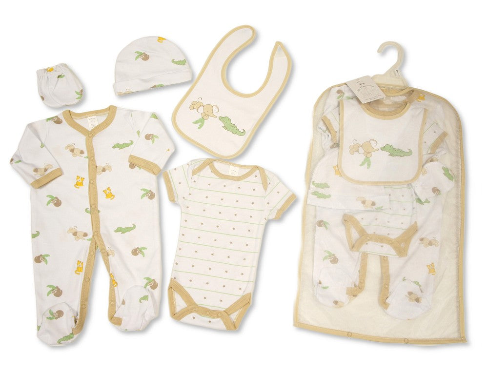 My Little Chick Baby 5 Pieces Layette Gift Set - Elephant and Crocodile