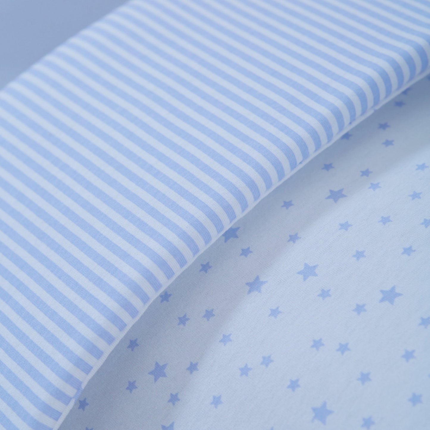 Clair-de-lune Stars & Stripes 2 Piece Cot/Cotbed Quilt and Bumper Set Blue