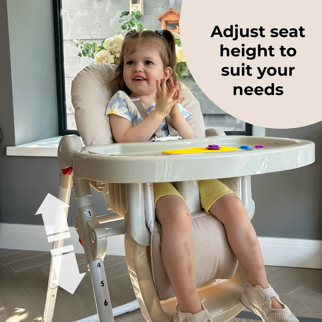 My Babiie MBHC8 Premium Highchair - Oatmeal Herringbone