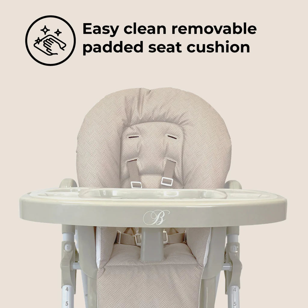 My Babiie MBHC8 Premium Highchair - Oatmeal Herringbone