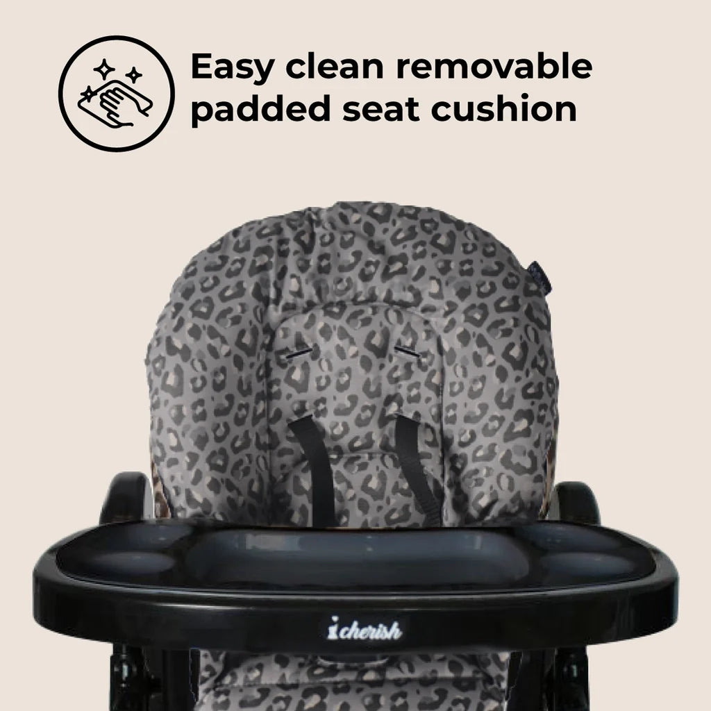 My Babiie MBHC8 Premium Highchair - Black Leopard