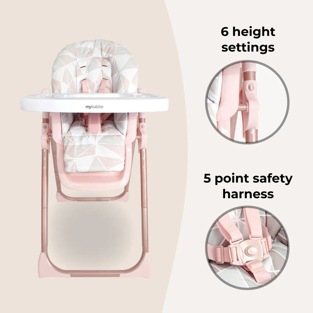 My Babiie MBHC8 Premium Highchair - Rose Gold
