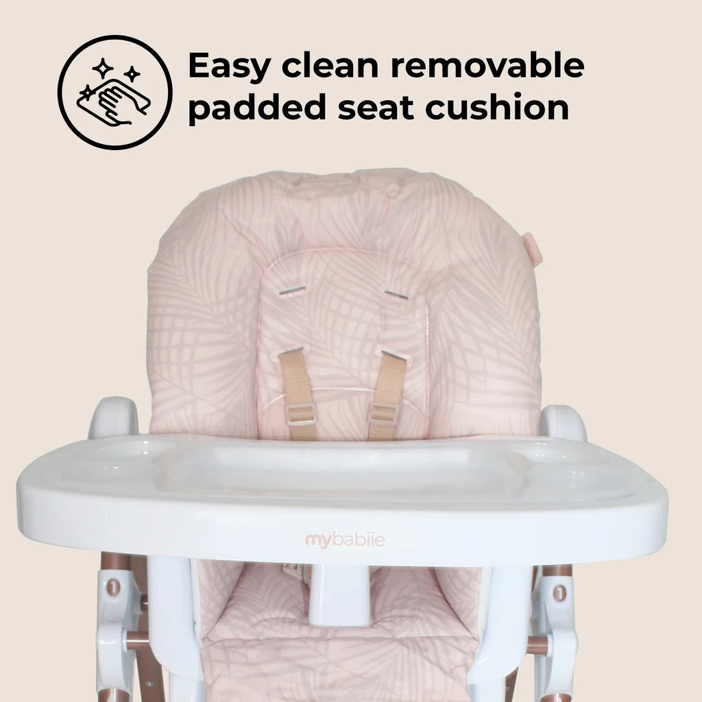 My Babiie MBHC8 Premium Highchair - Rose Gold Blush Tropical